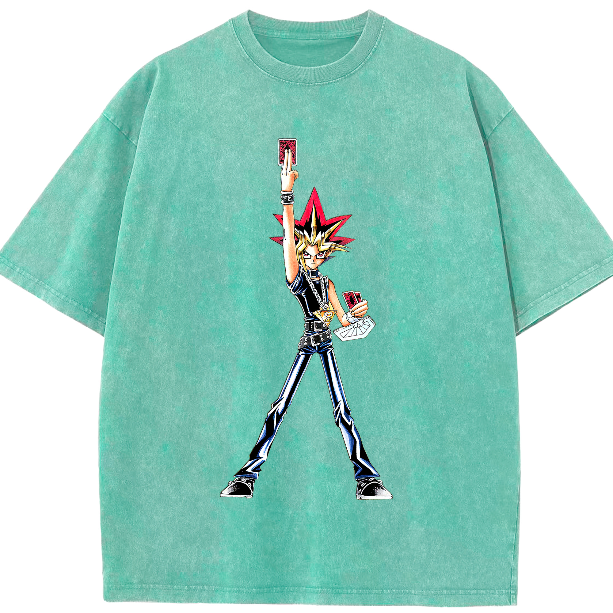 （画像用） 遊☆戯☆王 Yu-Gi-Oh! 綿100% ヴィンテージ風 半袖Tシャツ（フロントプリント）